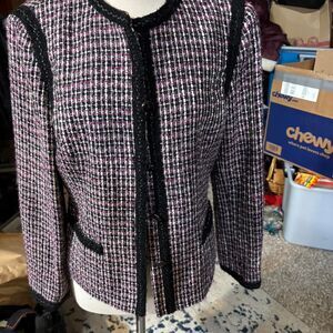 90s vintage Kasper brand purple and black button down blazer